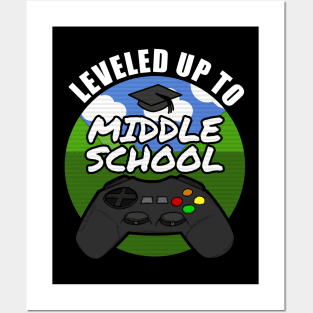 Leveled Up To Middle School Gamer Gaming 2021 Posters and Art